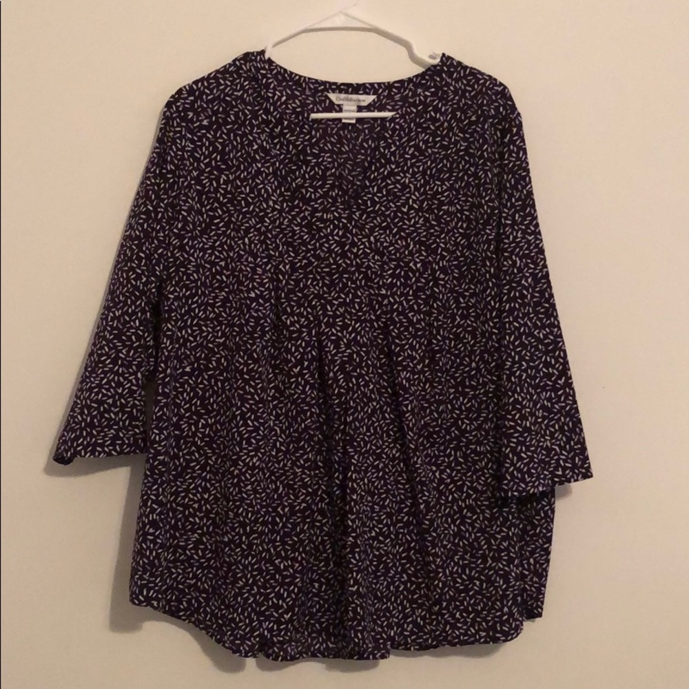 Patterned purple blouse